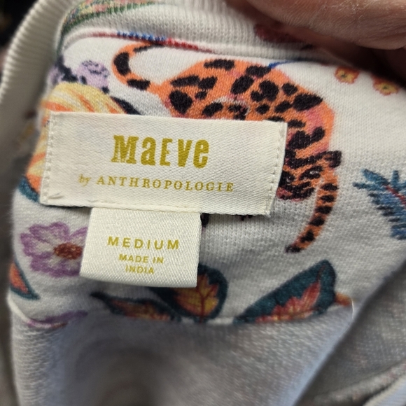 Anthropologie Maeve Ciao Floral Animal Print Sweatshirt - Picture 6 of 12